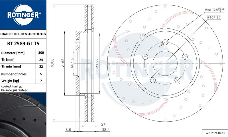 Handler.Part Brake disc ROTINGER RT2589GLT5 1