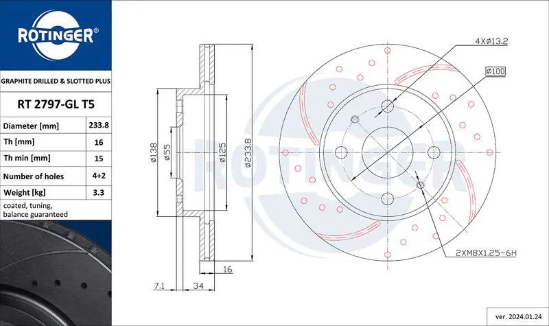 Handler.Part Brake disc ROTINGER RT2797GLT5 1