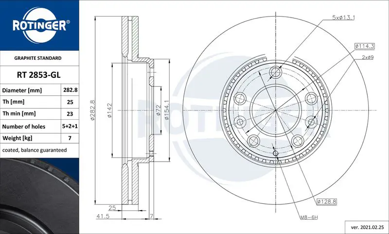 Handler.Part Brake disc ROTINGER RT2853GL 1