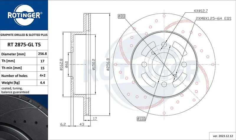 Handler.Part Brake disc ROTINGER RT2875GLT5 1