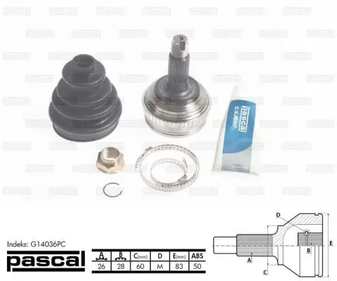 Handler.Part Joint kit, drive shaft Pascal G14036PC 3