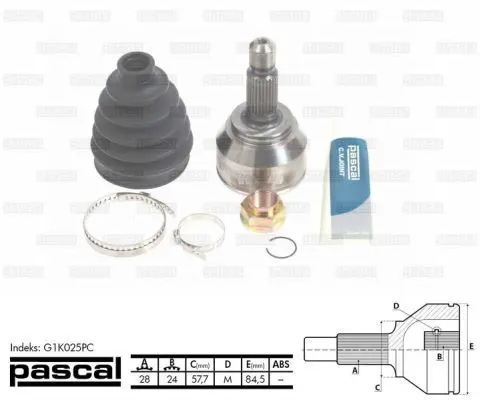 Handler.Part Joint kit, drive shaft Pascal G1K025PC 1