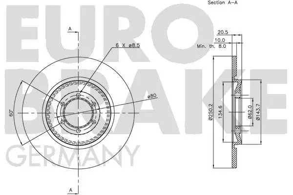 Handler.Part Brake disc EUROBRAKE 5815201007 2