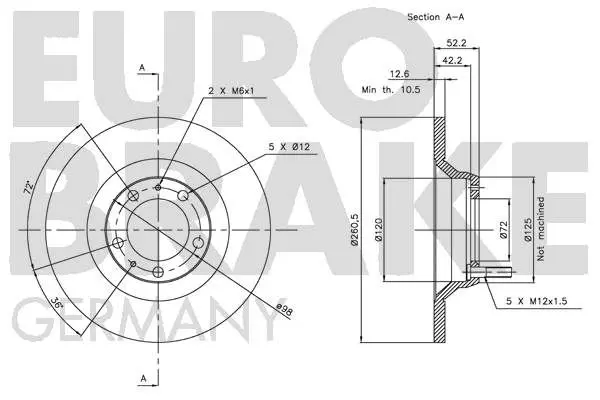 Handler.Part Brake disc EUROBRAKE 5815201015 3