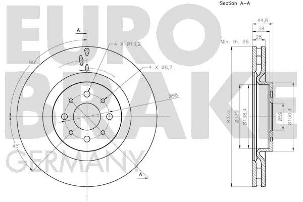 Handler.Part Brake disc EUROBRAKE 5815201029 3