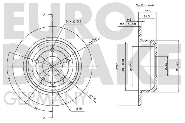 Handler.Part Brake disc EUROBRAKE 5815201218 2