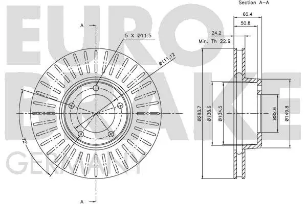 Handler.Part Brake disc EUROBRAKE 5815201219 3