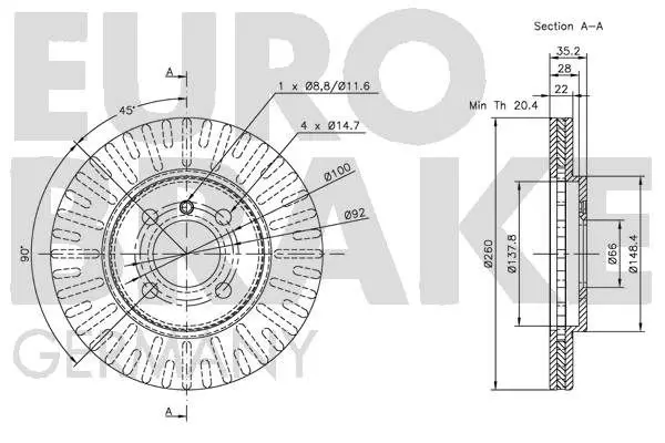 Handler.Part Brake disc EUROBRAKE 5815201509 3