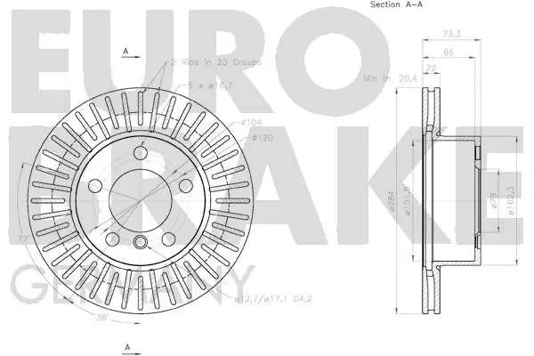 Handler.Part Brake disc EUROBRAKE 58152015100 3