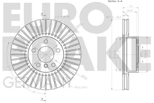 Handler.Part Brake disc EUROBRAKE 58152015104 3