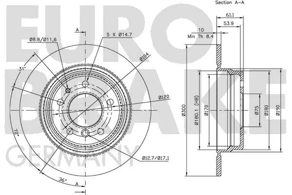 Handler.Part Brake disc EUROBRAKE 5815201520 3