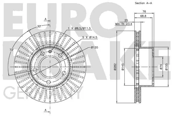 Handler.Part Brake disc EUROBRAKE 5815201527 3