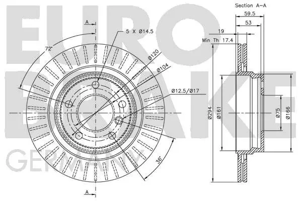 Handler.Part Brake disc EUROBRAKE 5815201541 3