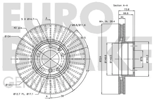 Handler.Part Brake disc EUROBRAKE 5815201544 3