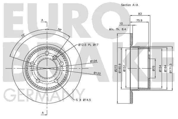 Handler.Part Brake disc EUROBRAKE 5815201546 3