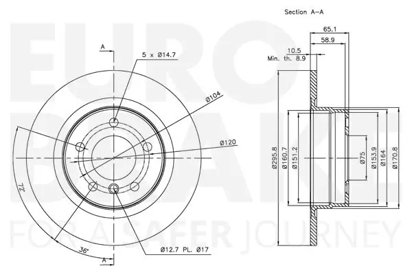 Handler.Part Brake disc EUROBRAKE 5815201556 3