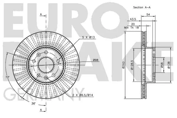 Handler.Part Brake disc EUROBRAKE 5815201906 2