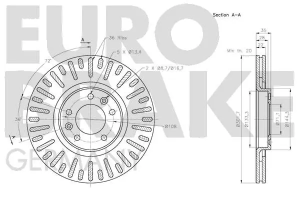 Handler.Part Brake disc EUROBRAKE 5815201948 3