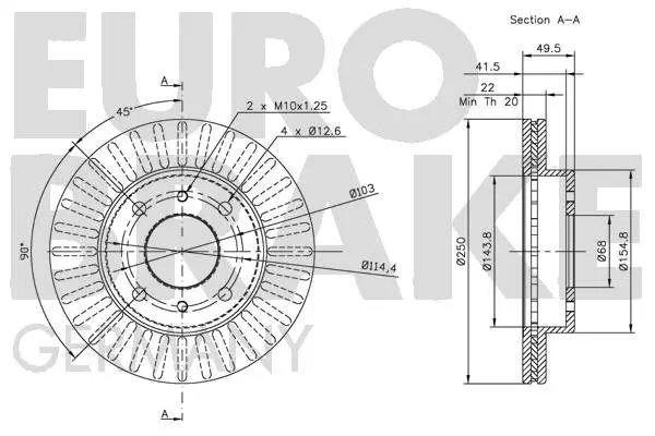 Handler.Part Brake disc EUROBRAKE 5815202215 3