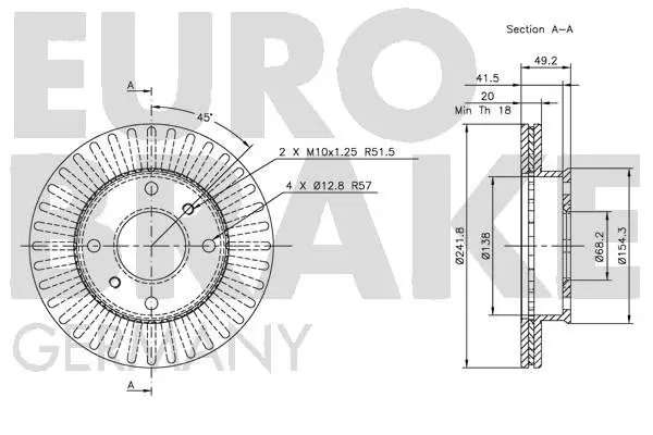 Handler.Part Brake disc EUROBRAKE 5815202230 3