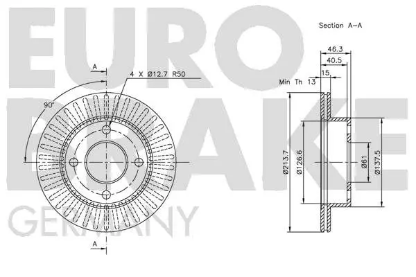 Handler.Part Brake disc EUROBRAKE 5815202235 3