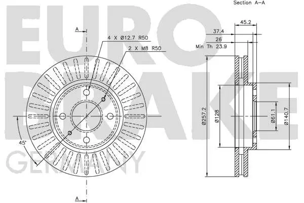 Handler.Part Brake disc EUROBRAKE 5815202249 3