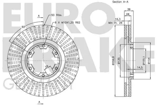 Handler.Part Brake disc EUROBRAKE 5815202262 3