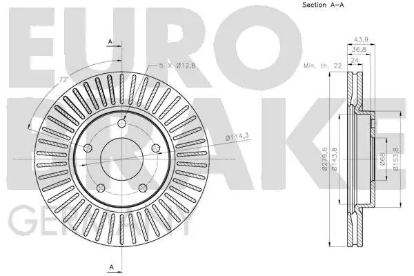 Handler.Part Brake disc EUROBRAKE 5815202277 3