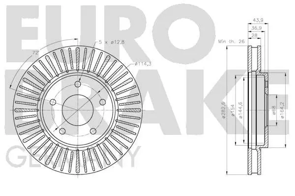 Handler.Part Brake disc EUROBRAKE 5815202285 3