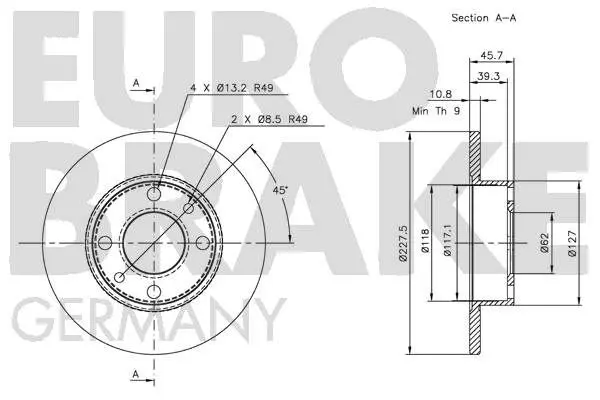 Handler.Part Brake disc EUROBRAKE 5815202302 3