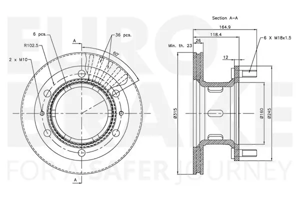 Handler.Part Brake disc EUROBRAKE 5815202319 2