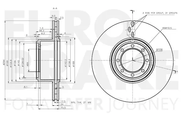 Handler.Part Brake disc EUROBRAKE 5815202355 3