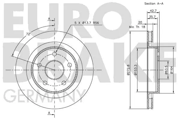 Handler.Part Brake disc EUROBRAKE 5815202539 2