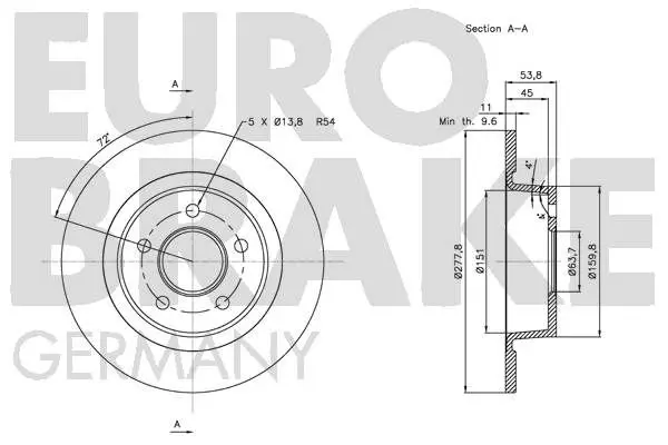 Handler.Part Brake disc EUROBRAKE 5815202564 3