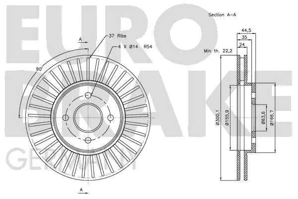 Handler.Part Brake disc EUROBRAKE 5815202567 3