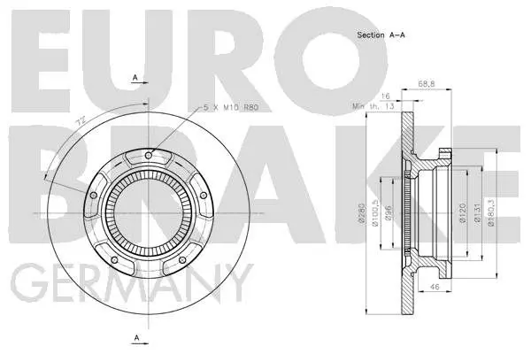 Handler.Part Brake disc EUROBRAKE 5815202579 3