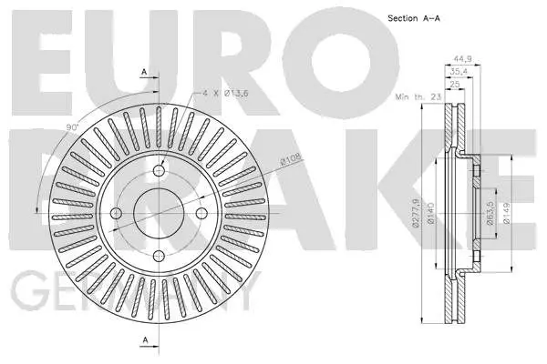 Handler.Part Brake disc EUROBRAKE 5815202585 3