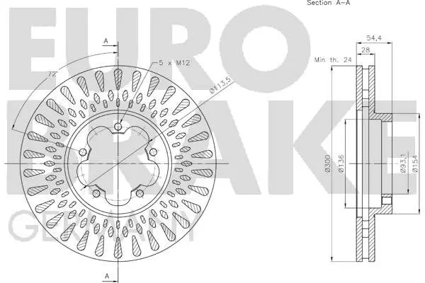 Handler.Part Brake disc EUROBRAKE 5815202587 3