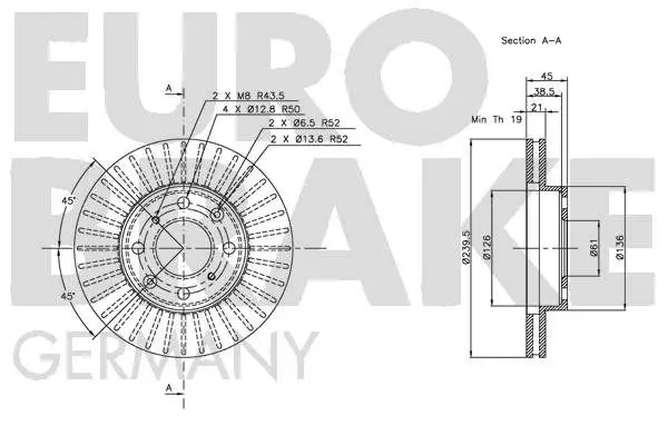 Handler.Part Brake disc EUROBRAKE 5815202615 3