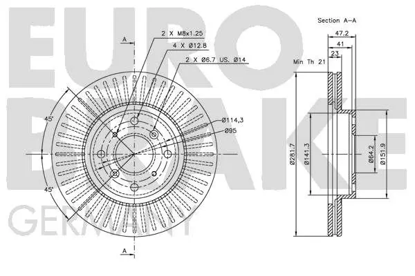 Handler.Part Brake disc EUROBRAKE 5815202620 3