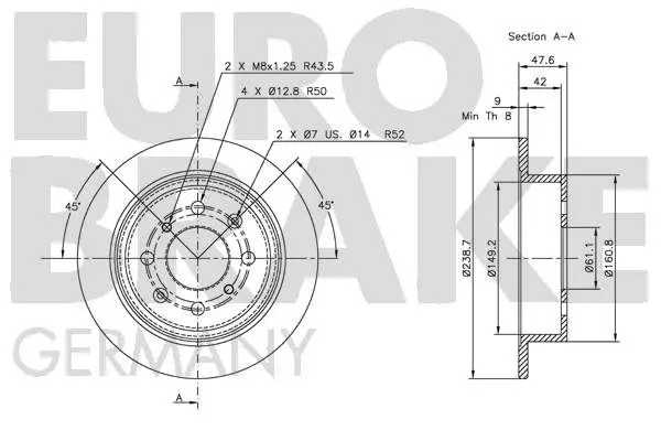 Handler.Part Brake disc EUROBRAKE 5815202621 3