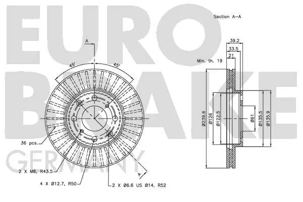 Handler.Part Brake disc EUROBRAKE 5815202628 3