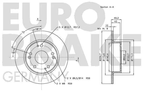 Handler.Part Brake disc EUROBRAKE 5815202638 3