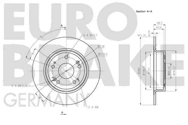 Handler.Part Brake disc EUROBRAKE 5815202650 3