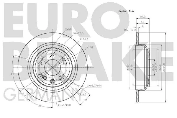 Handler.Part Brake disc EUROBRAKE 5815202652 3