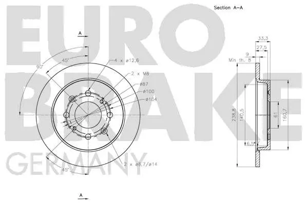 Handler.Part Brake disc EUROBRAKE 5815202657 3