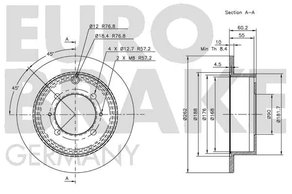 Handler.Part Brake disc EUROBRAKE 5815203024 3