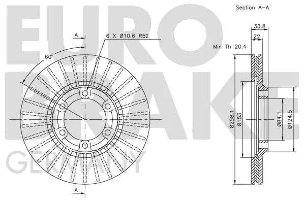 Handler.Part Brake disc EUROBRAKE 5815203026 2