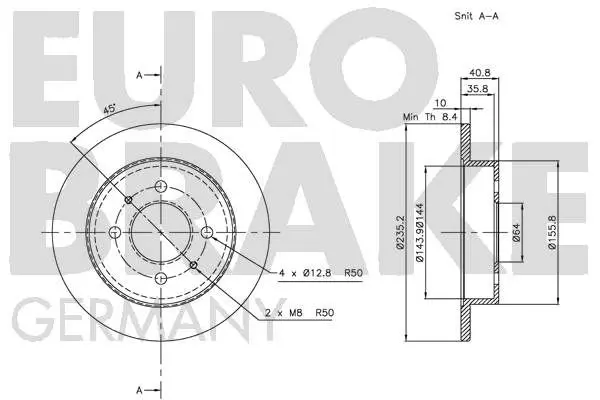 Handler.Part Brake disc EUROBRAKE 5815203031 3