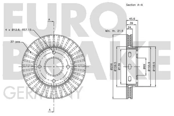 Handler.Part Brake disc EUROBRAKE 5815203035 3